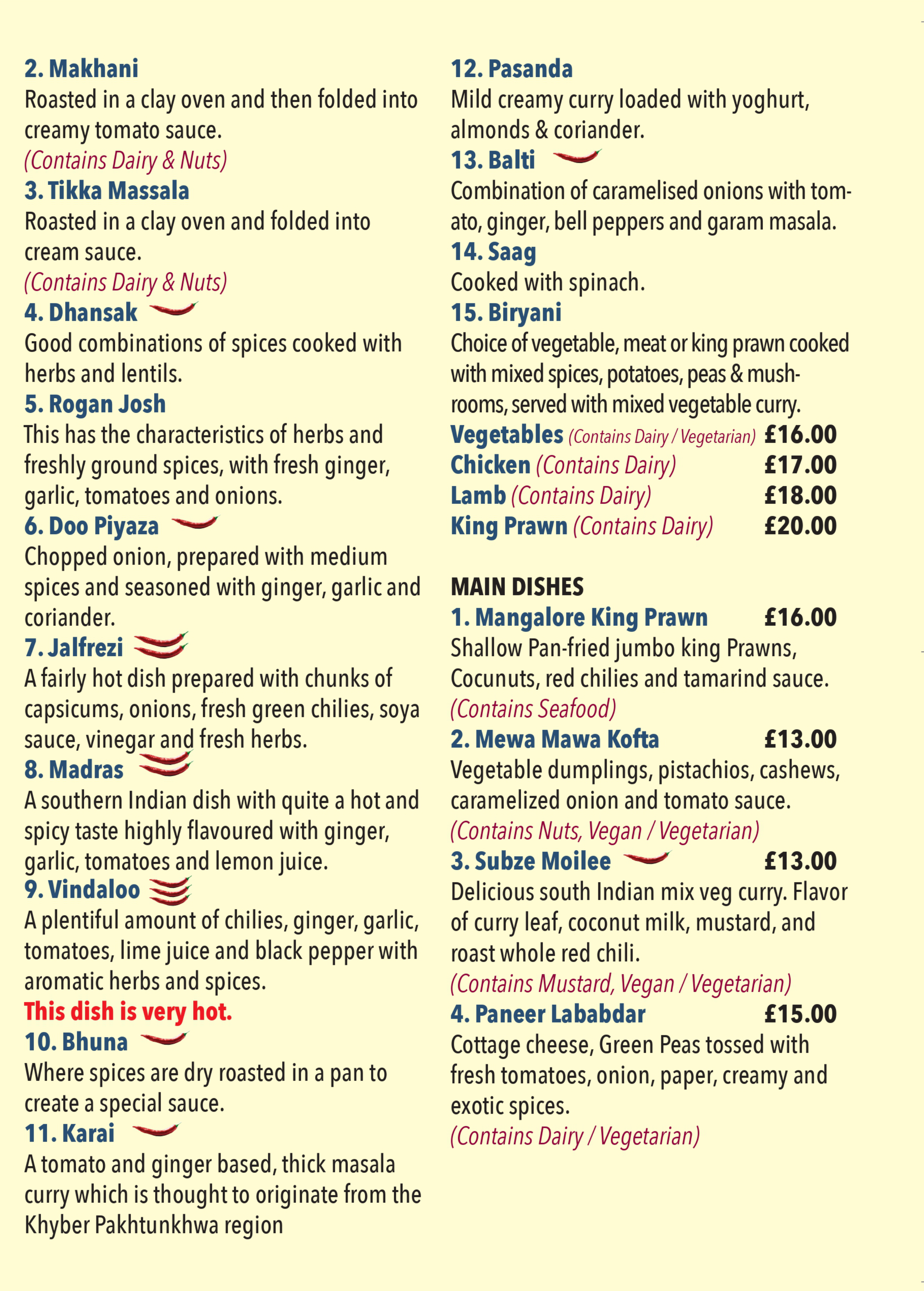 Takeaway Menu Page 2